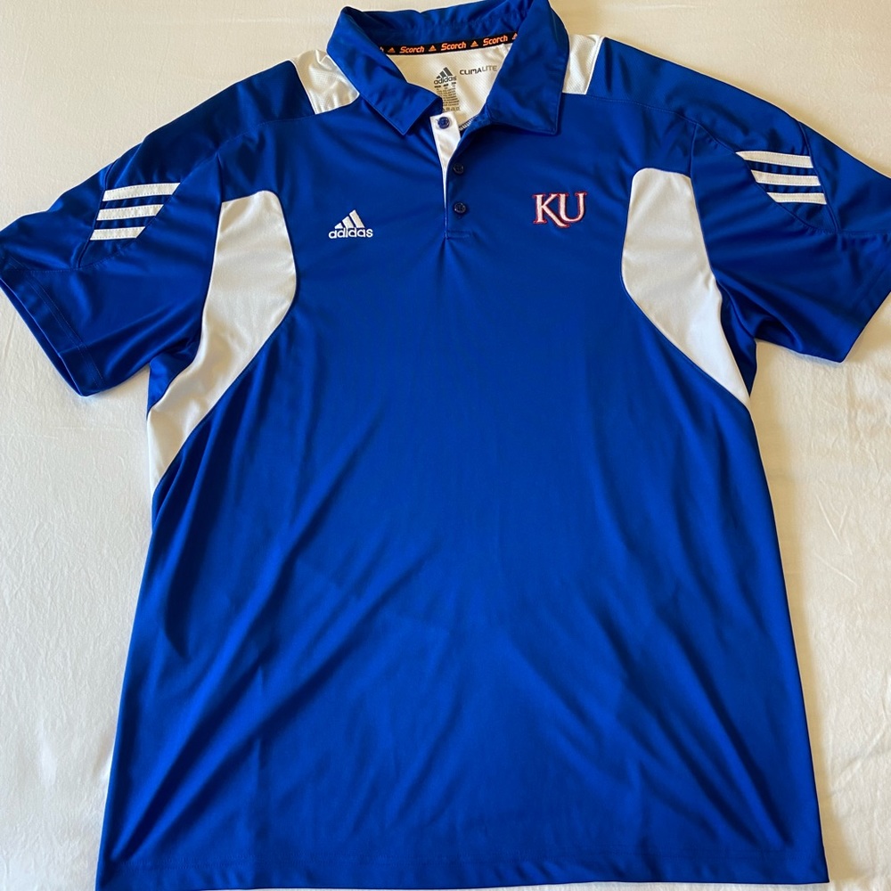 Kansas Jayhawks Adidas Climalite Polo XL